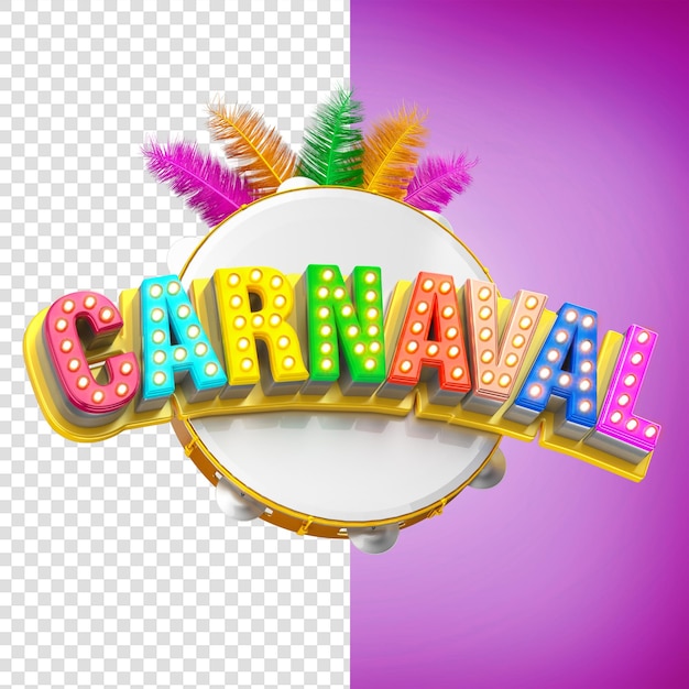 Karneval 3d text rendern pandeiro