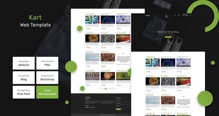 PSD kart blog webvorlage