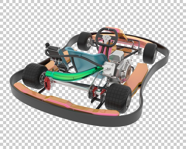 Kart en la ilustración de renderizado 3d de fondo transparente
