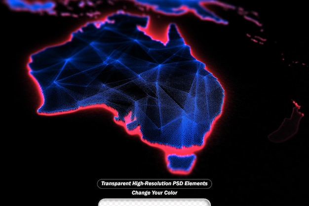 PSD karte australiens mit grenzen als kratzer