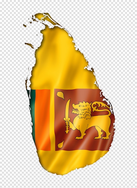 Karte der flagge von sri lanka