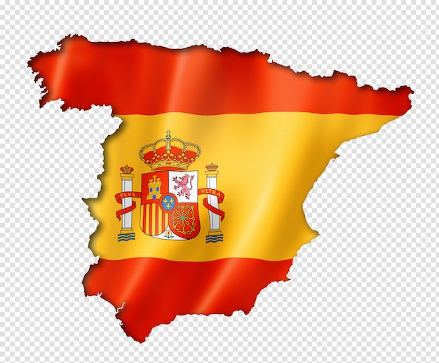 PSD karte mit spanischer flagge