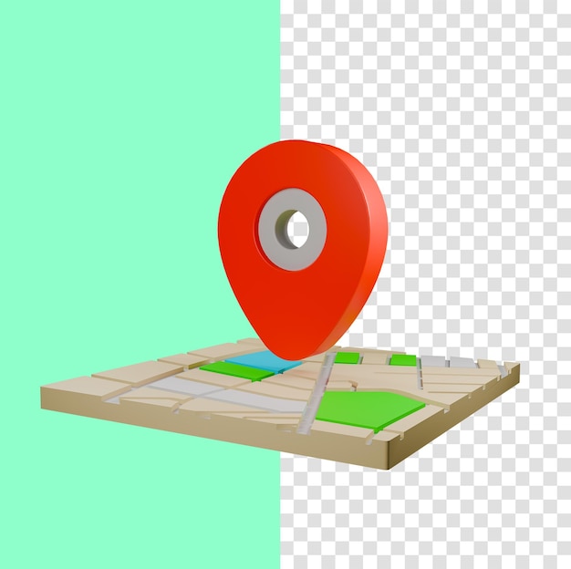 Karte und Standort 3D-png-transparente Bild in hoher Qualität