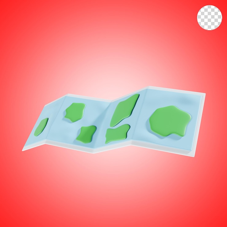 PSD karten für reisen 3d-illustration