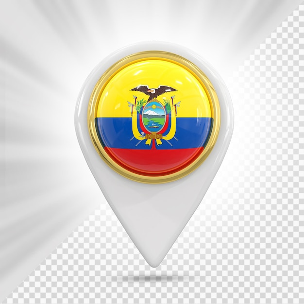 Kartenstift mit der Flagge Ecuadors