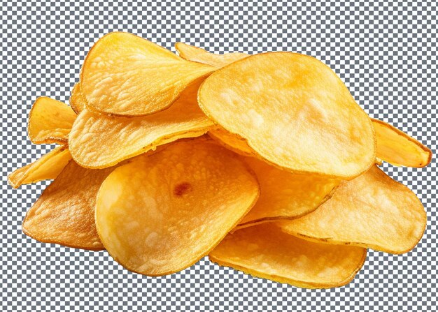 PSD kartoffelchips auf durchsichtigem hintergrund