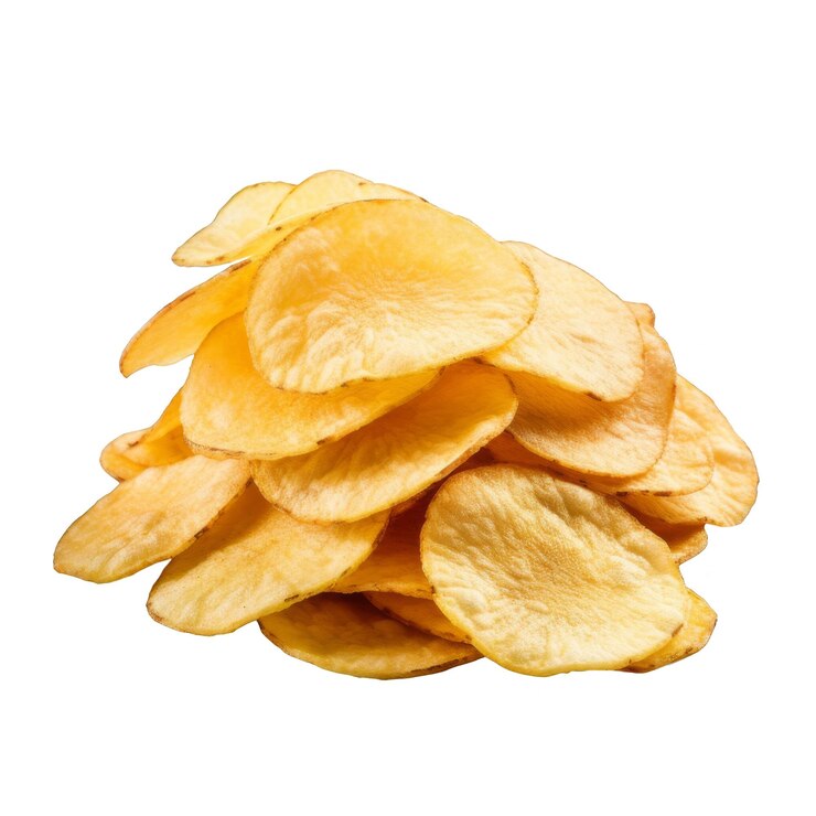 PSD kartoffelchips auf einem durchsichtigen hintergrund