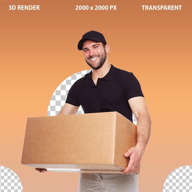 Kartonkisten für Kurierkisten Versand png transparenter Hintergrund