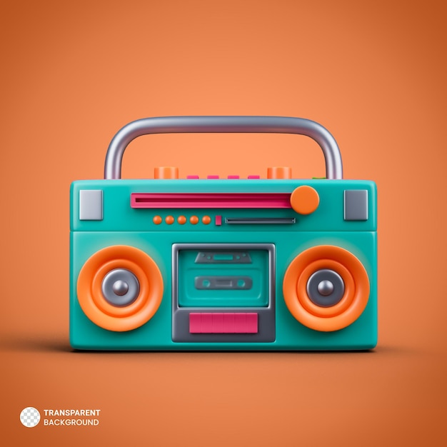 Kassettenspieler-Symbol Isolierte 3D-Render-Illustration