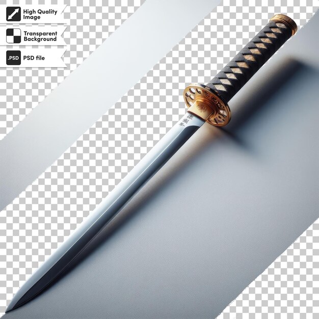 PSD katana samurai psd en fondo transparente con capa de máscara editable