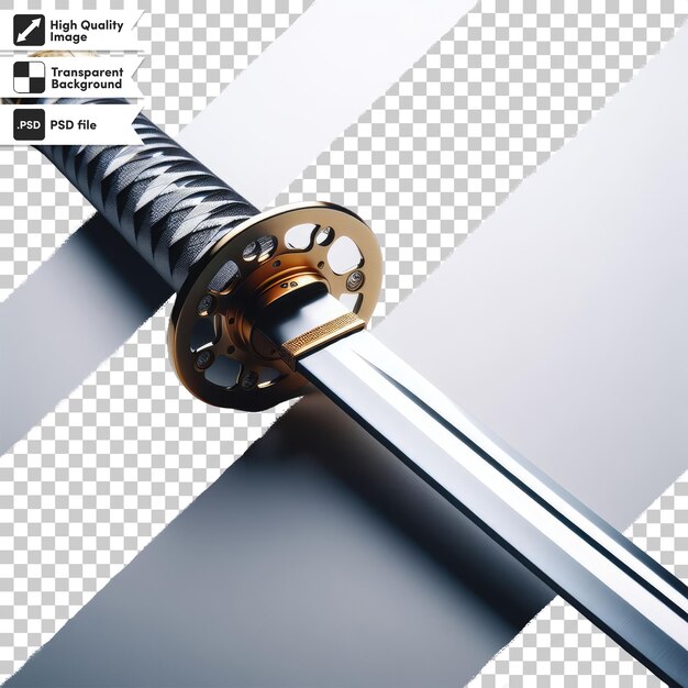 PSD katana samurai psd en fondo transparente con capa de máscara editable