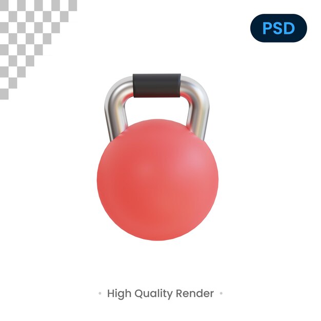 Kattllebell 3D Render Ilustración Premium Psd