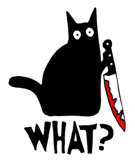 Katze, was sagst du? Schöne Katze, verwirrte Zeichentrickfilm.