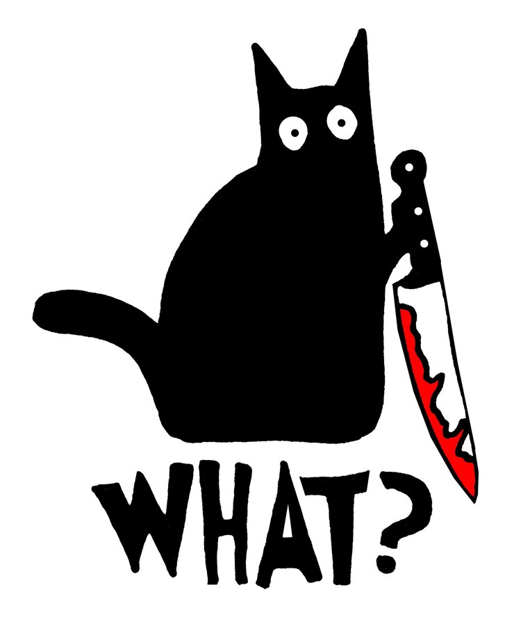 PSD katze, was sagst du? schöne katze, verwirrte zeichentrickfilm.