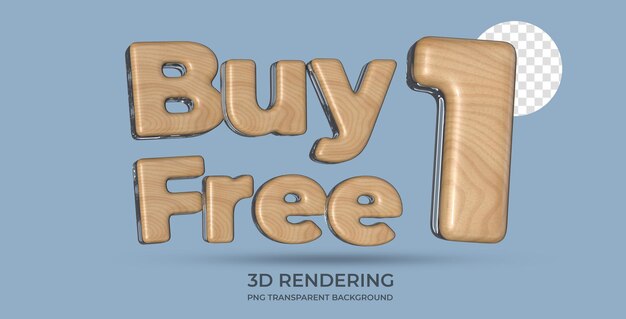 Kaufen Sie 1 gratis 1 Textstil 3D-Rendering mit transparentem Hintergrund