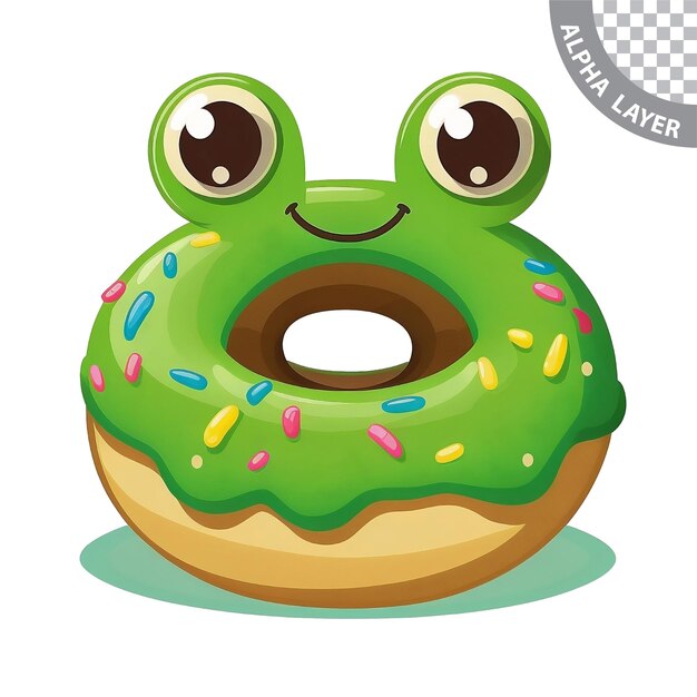 PSD kawaii frosch donut