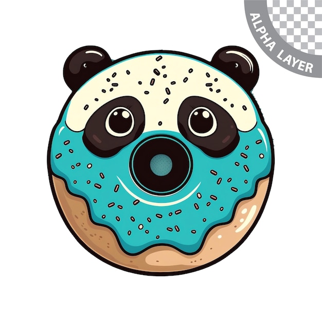 PSD kawaii panda donut