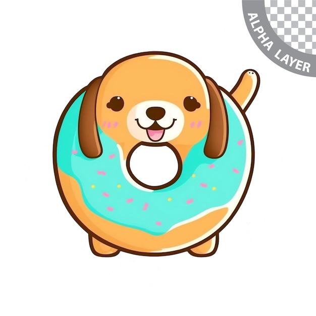 PSD kawaii welpen-donut