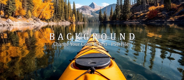 Kayak en el lago alpino en otoño