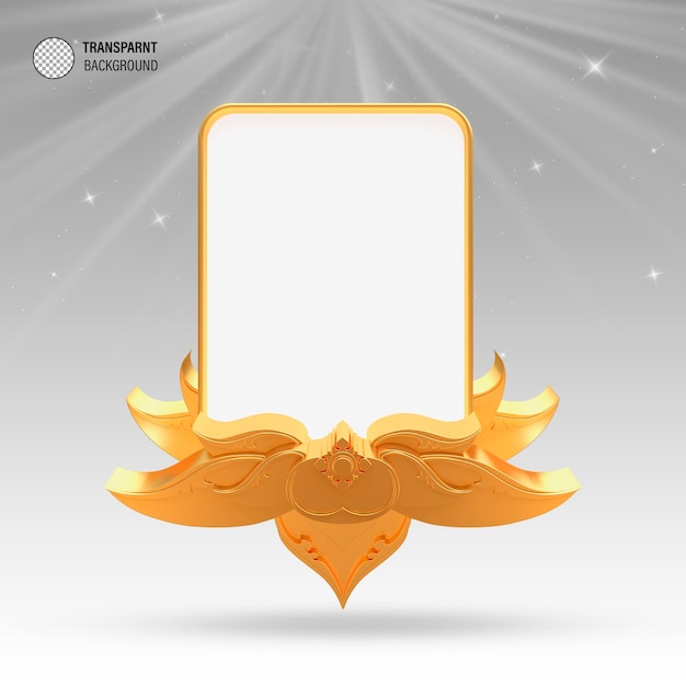Kbach Khmer Frame 3d Mockup dorado