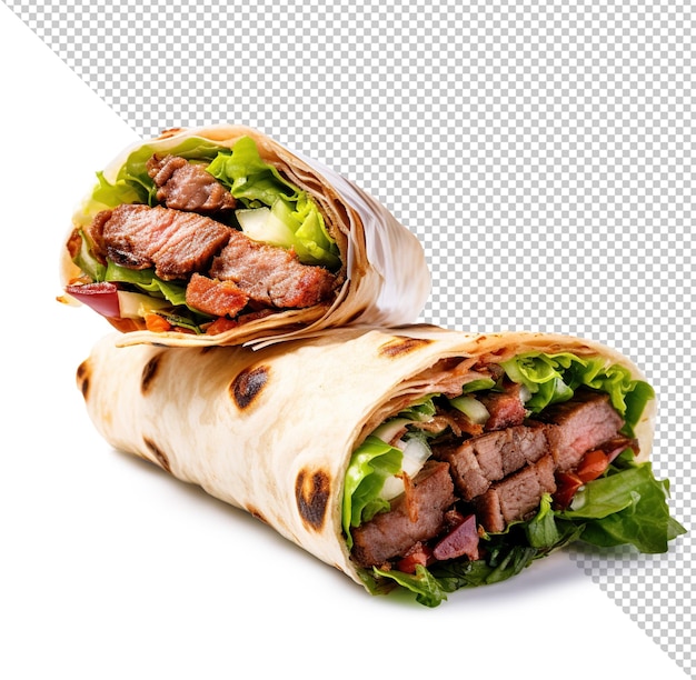 PSD kebab de comida isolado