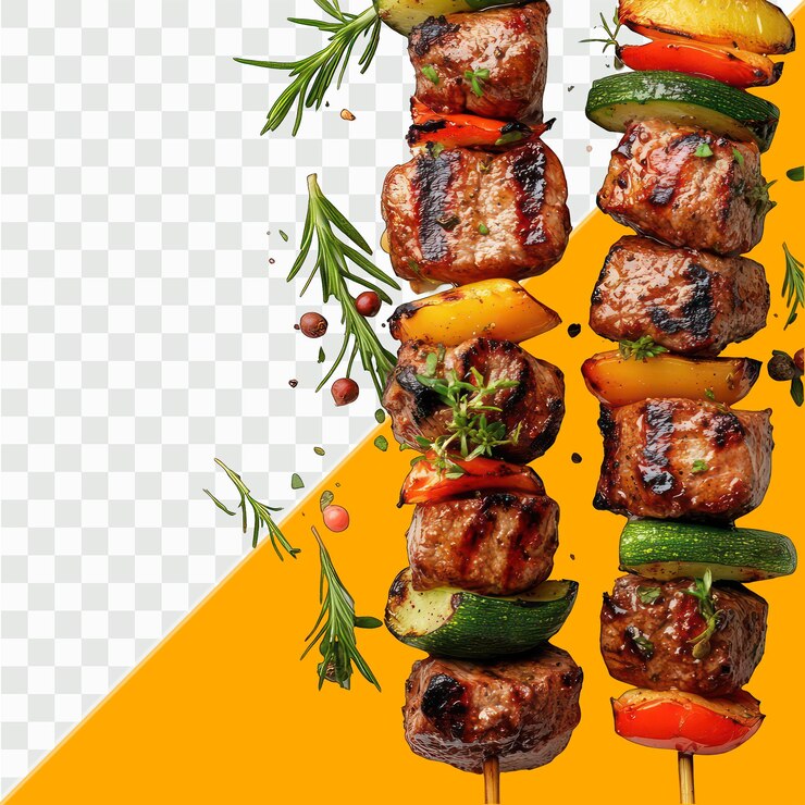 Kebab di manzo alla griglia con verdure