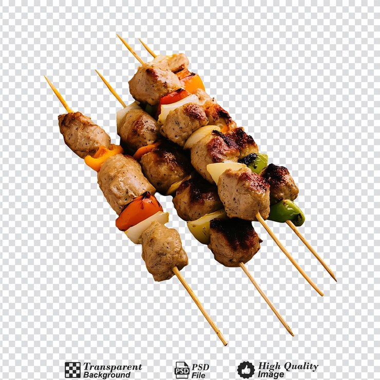 PSD kebabs aislados sobre un fondo transparente
