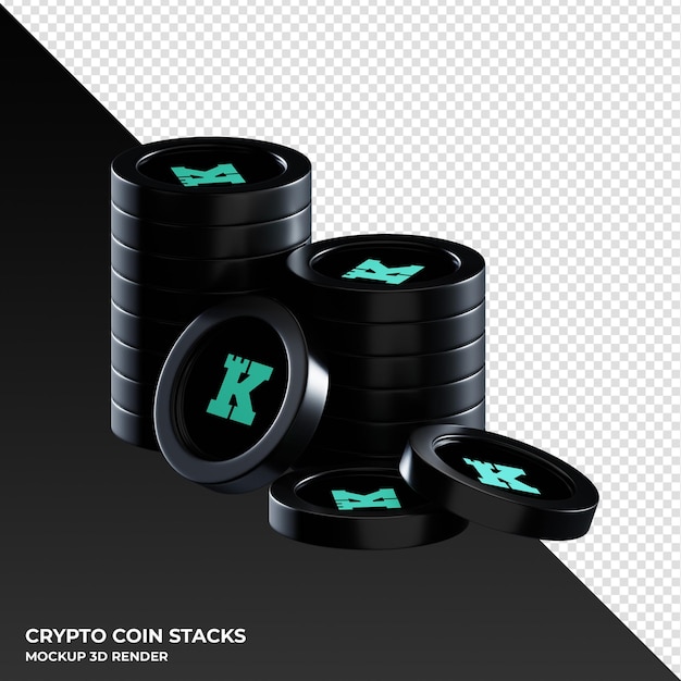 Keep Network Keep Piles De Pièces De Monnaie Crypto-monnaie Illustration De Rendu 3d