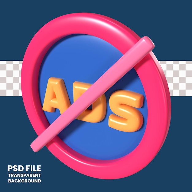 PSD kein 3d-illustrations-symbol für anzeigen