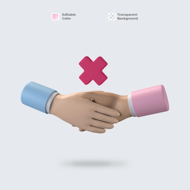 PSD kein handshake 3d-symbol isoliert