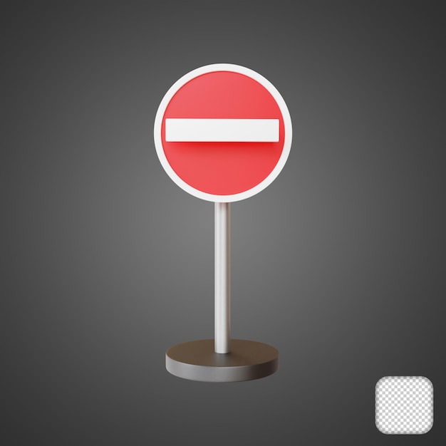 Keine Einfahrt Verkehrsschild Verkehr 3D-Illustration