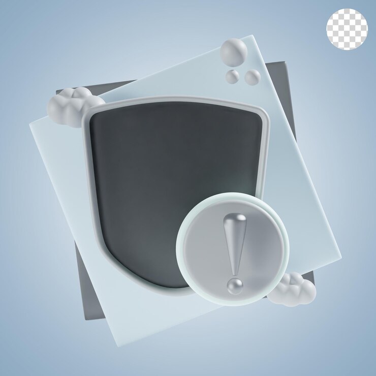 PSD keine sicherheit mit quadratischem hintergrund 3d-symbol