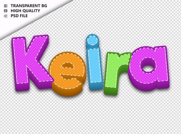 PSD keira tipografia texto colorido craft primavera psd transparente