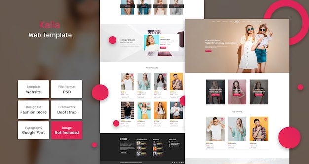 PSD kella fashion store web-vorlage