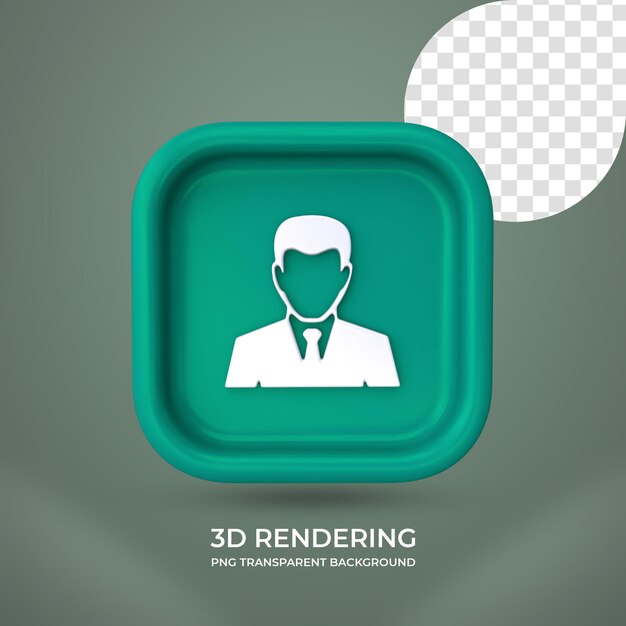 Kellner-Symbol 3D-Rendering isoliert transparenten Hintergrund