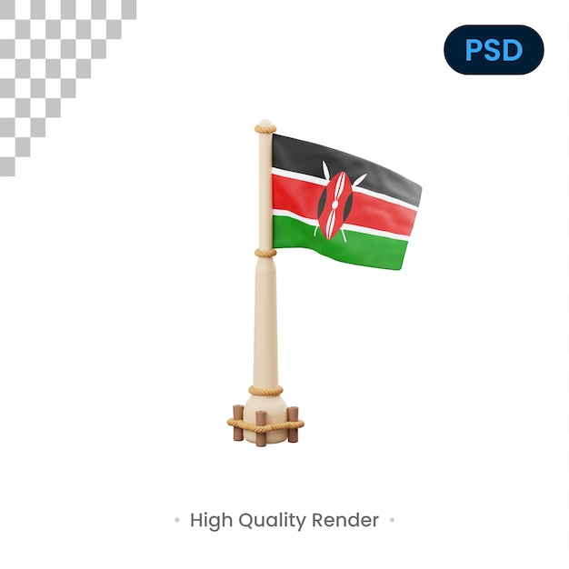 Kenia flagge 3d-symbol