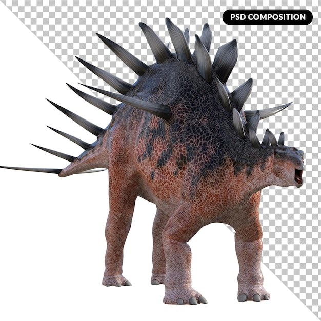 PSD kentrosaurus dinosaurier isoliert 3d-rendering