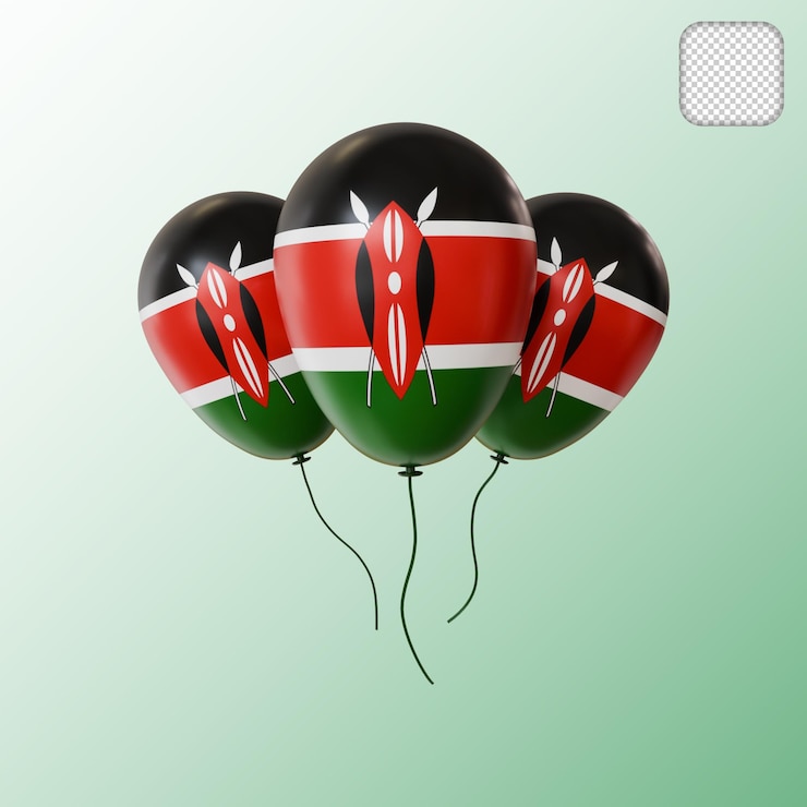 PSD kenya balloon country flag 3d illustration