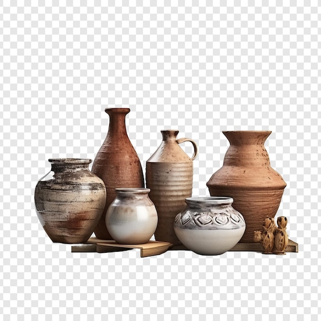 PSD keramik- und keramikhandwerk, isoliert auf durchsichtigem hintergrund