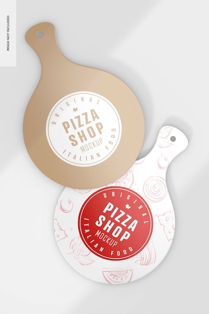 Keramische pizzableche mockup draufsicht