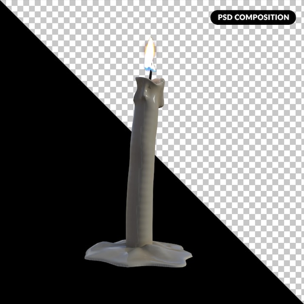 Kerze isoliert 3d-rendering