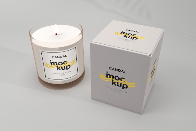 Kerzen-Mockup mit Schachtel