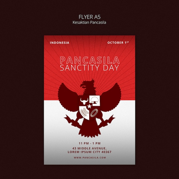 Kesaktian Pancasila Flyer Vorlage Design