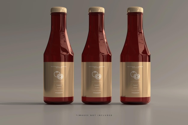 Ketchup oder saucenflaschen mockup