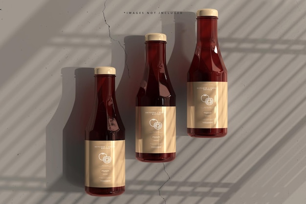 Ketchup oder saucenflaschen mockup