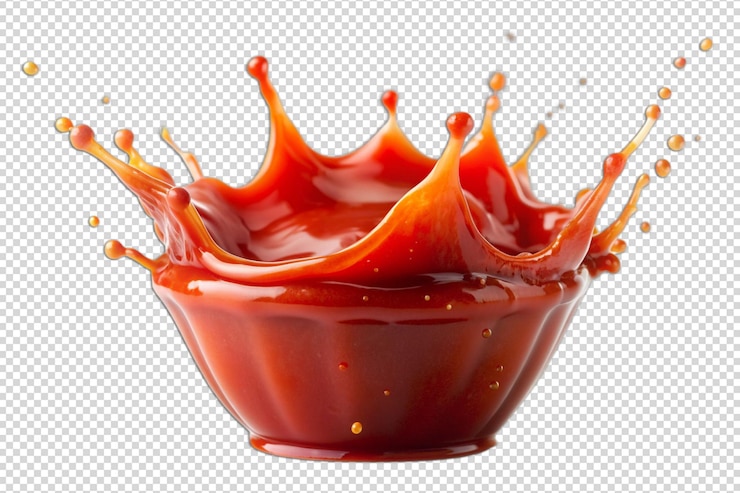 PSD ketchup spruzzato nell'aria png