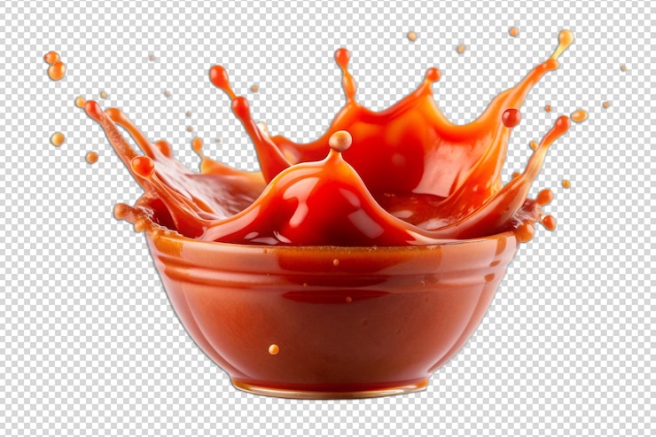 PSD ketchup spruzzato nell'aria png