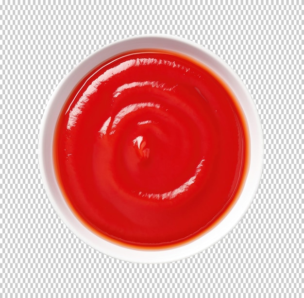 PSD ketchup de tomate aislado sobre un fondo transparente