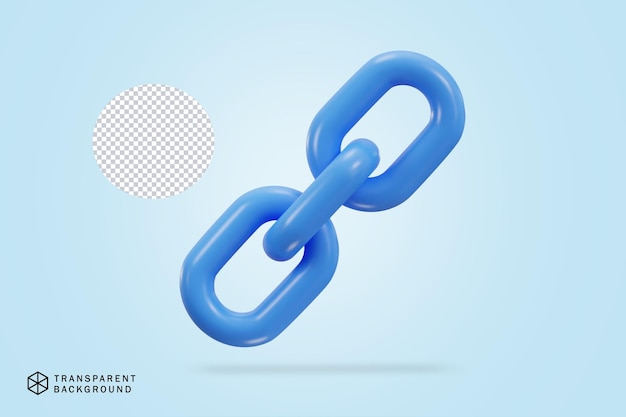 Kettenglied-Backlink-Link-Symbol 3D-Rendering