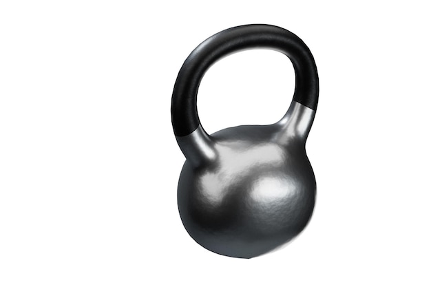 Kettlebell argento con manico nero